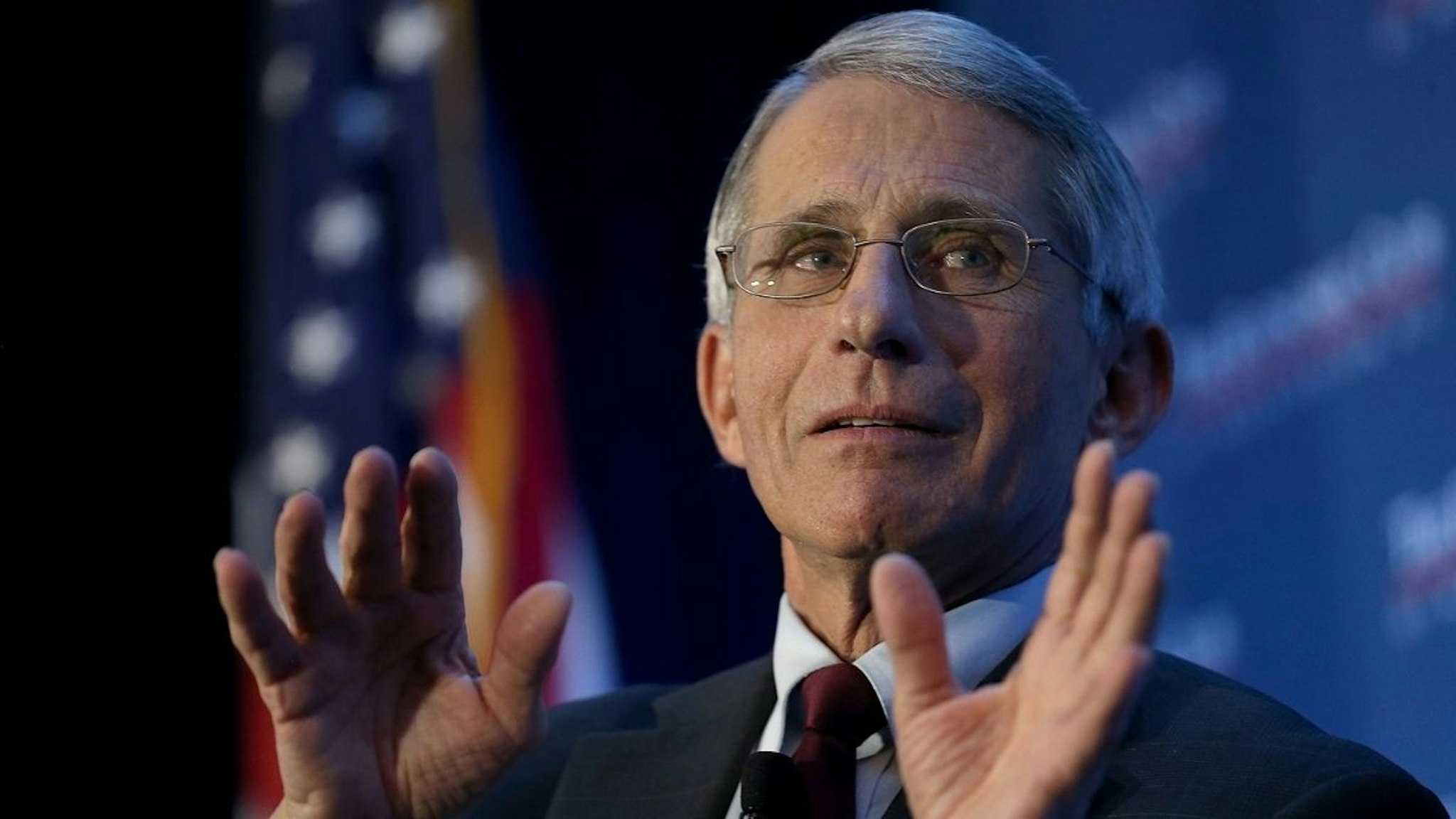 Dr. Anthony Fauci, director of the National Institute of Allergy and Infectious Diseases, discusses the Zika virus during remarks before the Economic Club of Washington January 29, 2016 in Washington, DC.