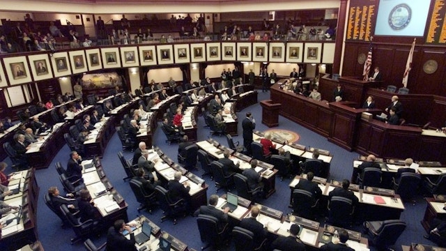 The 120 members of the Florida State House of Representatives attend a special session 12 December, 2000 aimed at drafting a resolution that would go to the State's Senate to appoint the Florida State presidential electors in Tallahassee, Florida.