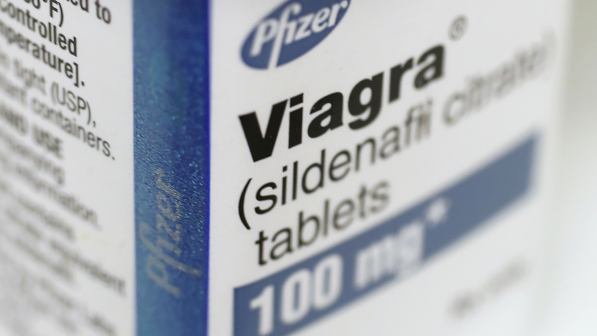 Pfizer Inc.'s Viagra medication sits on a pharmacy shelf in Provo, Utah, U.S., on Wednesday, Aug. 31, 2016.