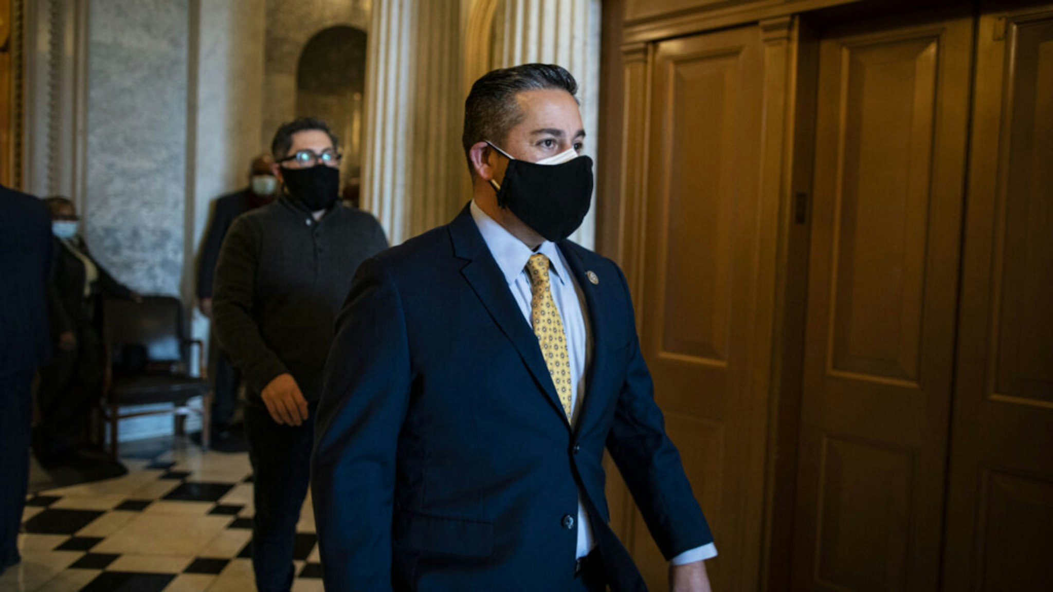 Senator-elect Ben Ray Lujan, a Democrat from New Mexico, walks through the U.S. Capitol in Washington, D.C., U.S., on Wednesday, Dec. 9, 2020.