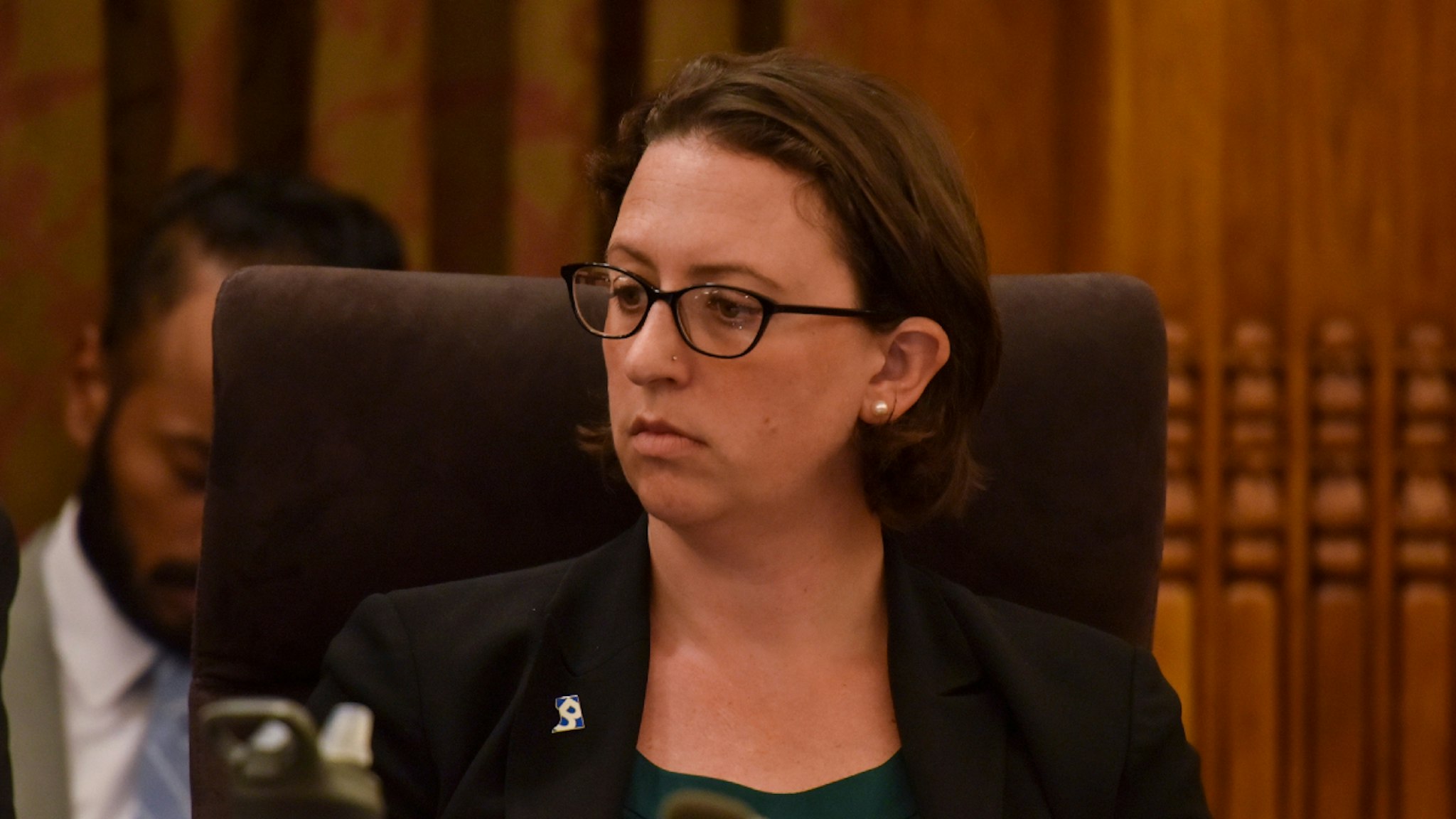 WASHINGTON, DC - JUNE 18: Ward 1 Councilmember Brianne K. Nadeau attends one of the final D.C. Council meetings before summer break at the Wilson Building on Tuesday, June 18, 2019, in Washington, DC.