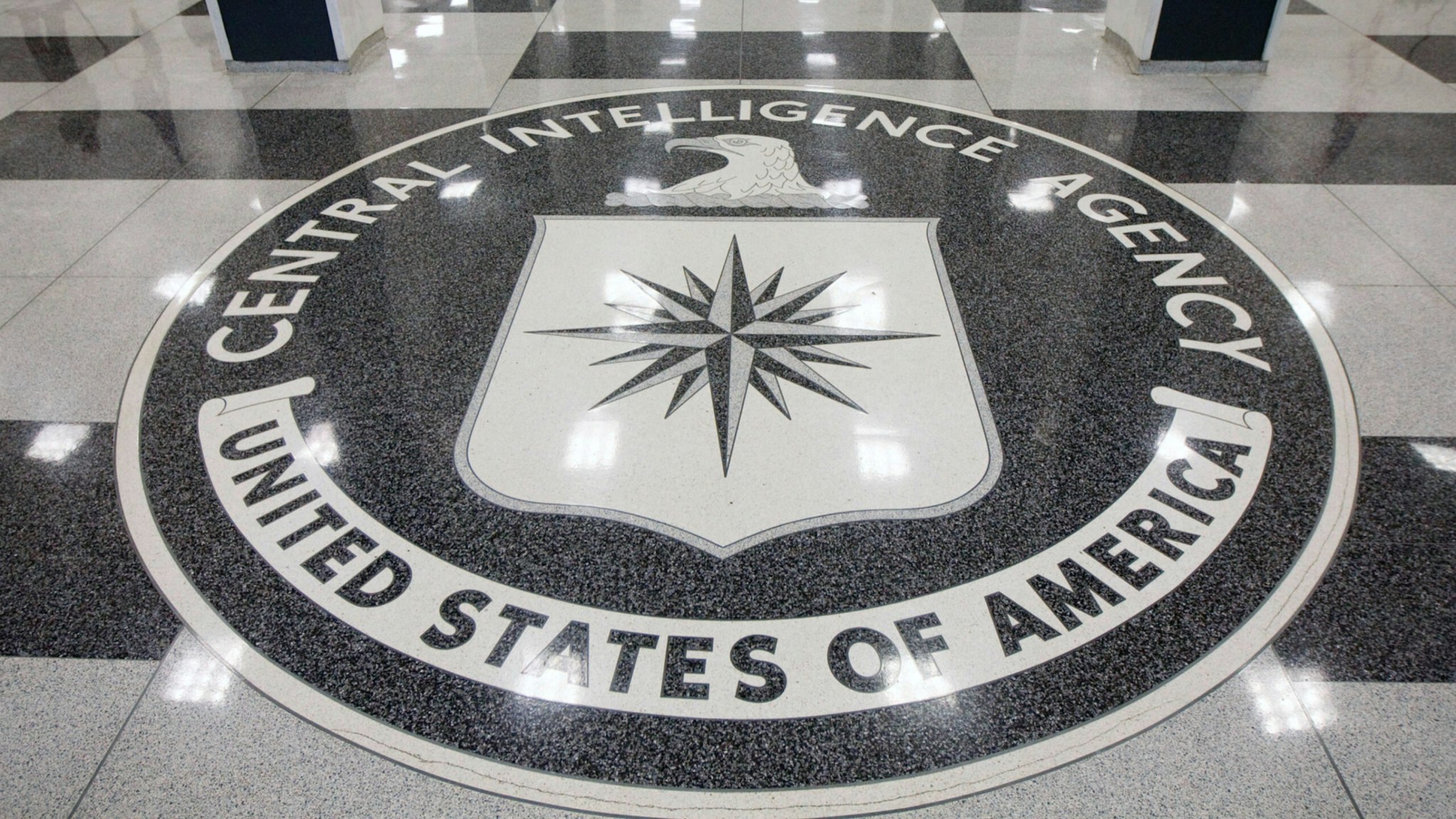 The seal of the Central Intelligence Agency is displayed in the foyer of the original headquarters building in Langley, Virginia, U.S., on Friday, Sept. 18, 2009.