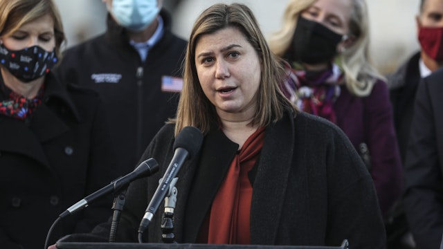 Representative Elissa Slotkin, a Democrat from Michigan, speaks during a news conference with members of the Problem Solvers Caucus at the U.S. Capitol in Washington, D.C., U.S., on Monday, Dec. 21, 2020. The House and Senate are set to vote today on a roughly $900 billion pandemic relief bill to bolster the U.S. economy amid the continued coronavirus pandemic that would be the second-biggest economic rescue measure in the nations history. Photographer: Oliver Contreras/Bloomberg via Getty Images