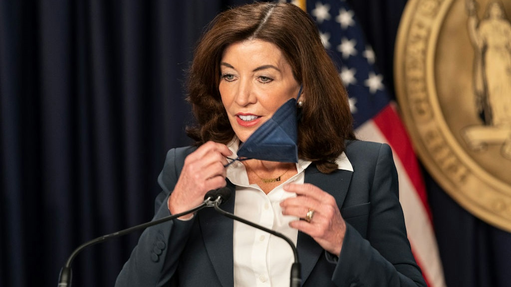 New York Gov. Kathy Hochul signed into law a gun measure requiring concealed carry applicants to hand over their social media accounts