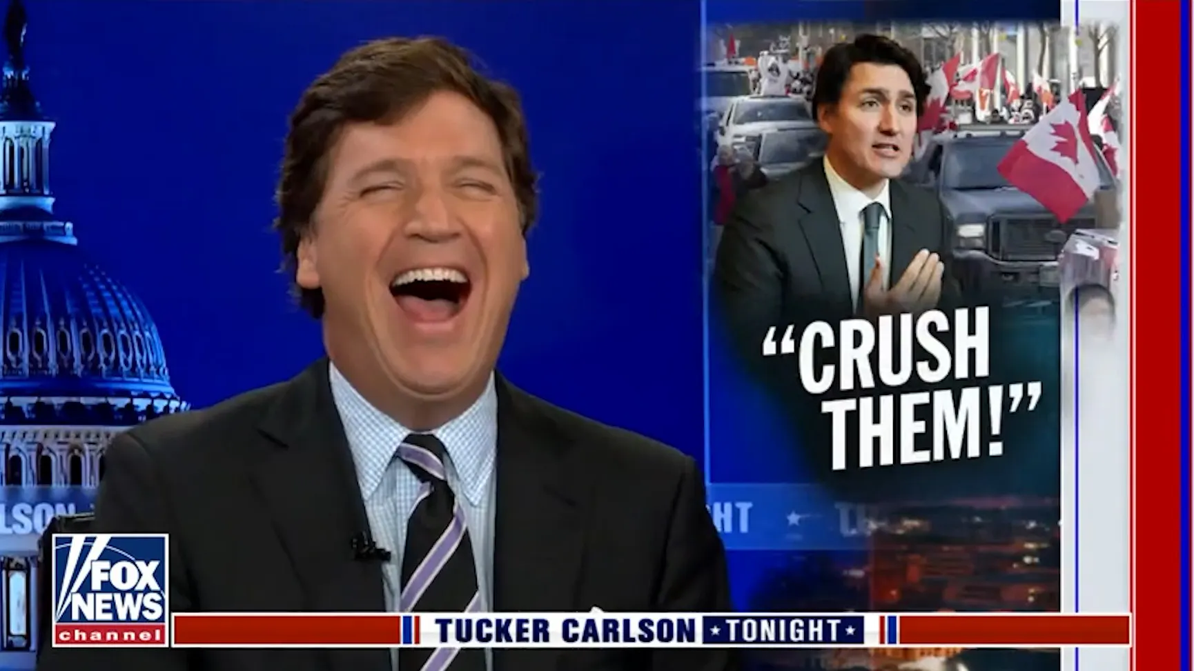 Tucker Carlson Blasts Justin Trudeau Over His Attacks On Trucker Protests In Canada