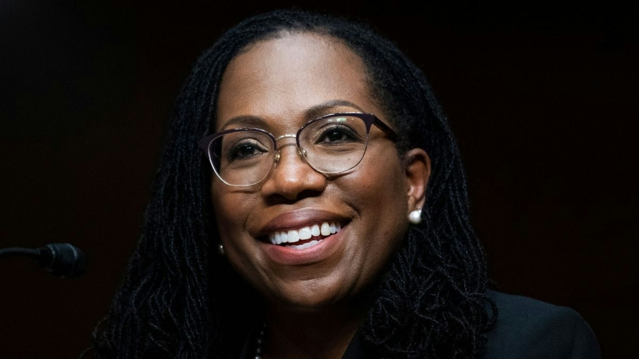 Ketanji Brown Jackson, nominated to be a US Circuit Judge for the District of Columbia Circuit, testifies before a Senate Judiciary Committee hearing on pending judicial nominations on Capitol Hill in Washington,DC on April 28, 2021.