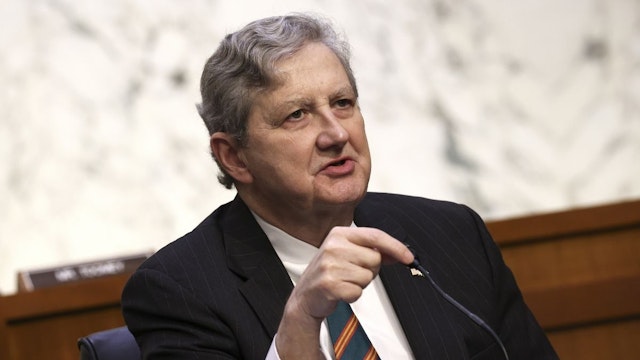 Senator John Kennedy, a Republican from Louisiana, speaks during a Senate Banking, Housing and Urban Affairs Committee hearing in Washington, D.C., U.S., on Tuesday, Sept. 28, 2021.