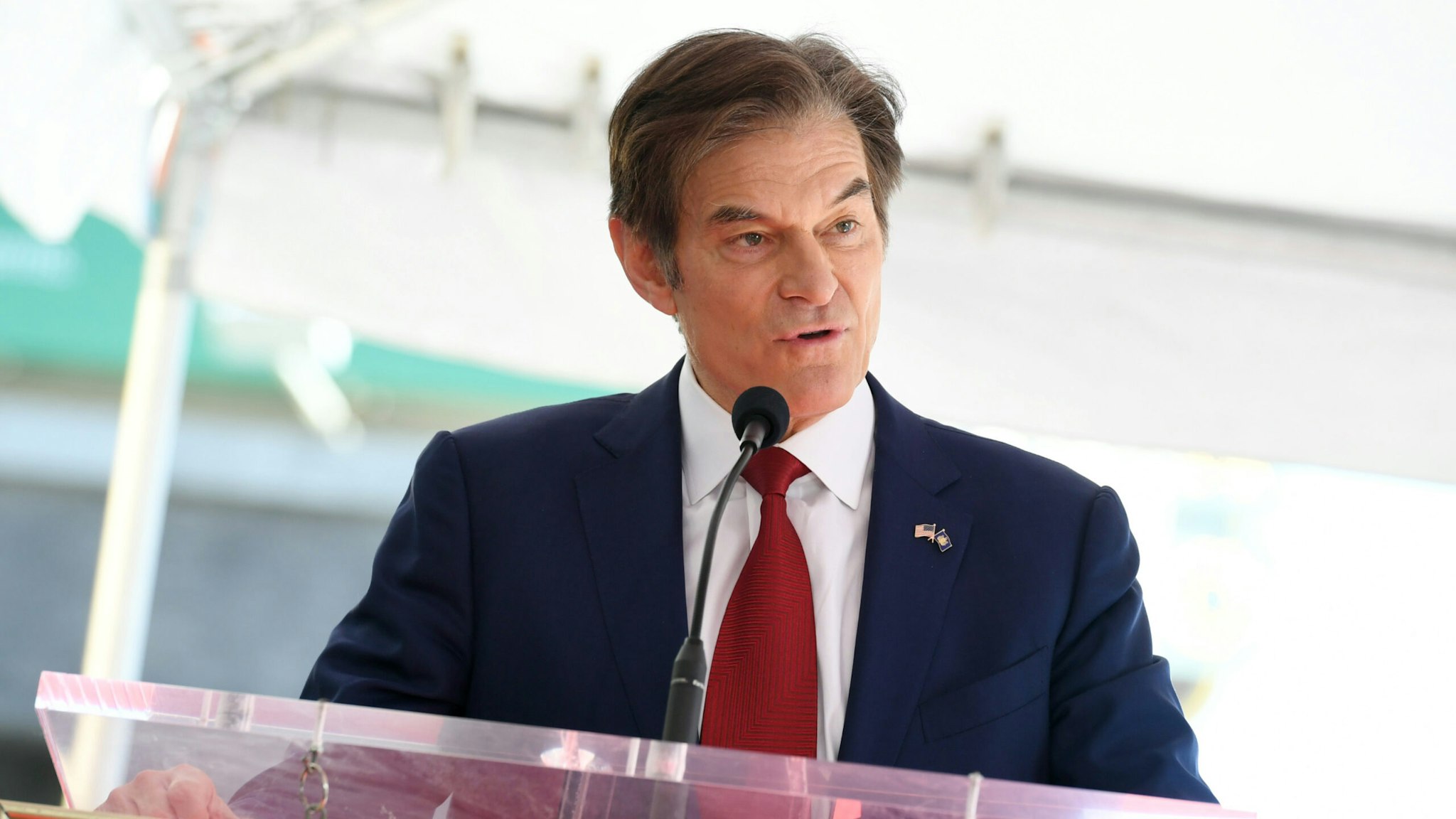 Dr. Mehmet Oz speaks at the Hollywood Walk of Fame Star Ceremony for Dr. Oz on February 11, 2022 in Hollywood, California.