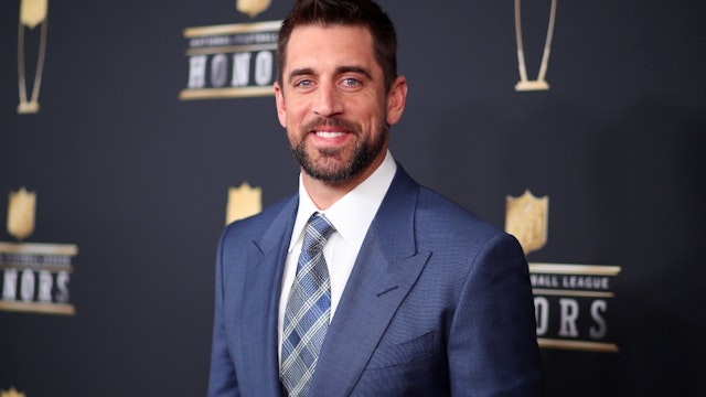 NFL Player Aaron Rodgers attends the NFL Honors at University of Minnesota on February 3, 2018 in Minneapolis, Minnesota.