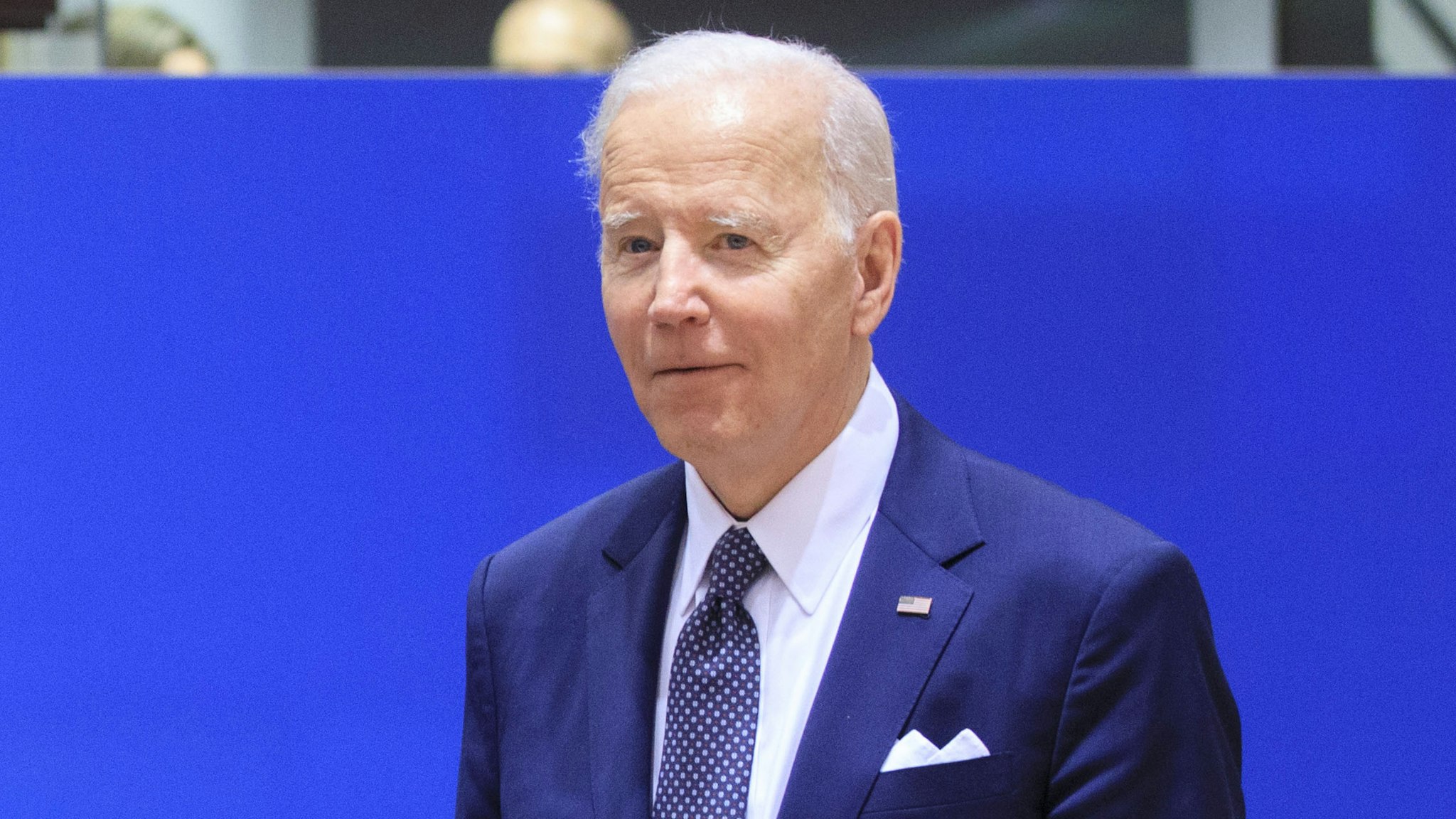 BRUSSELS, BELGIUM - MARCH 24: US President Joe Biden (R) attends an EU USA Summit on the Ukrainian crisis on March 24, 2022 in Brussels, Belgium.