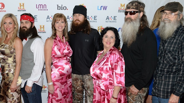 The cast of "Duck Dynasty" attends the A+E Networks 2013 Upfront on May 8, 2013 in New York City.