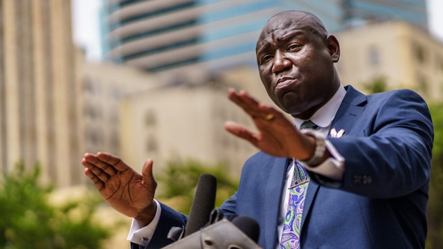 Attorney Ben Crump speaks at a press conference outside the federal courthouse on July 15, 2020, in Minneapolis, Minnesota.