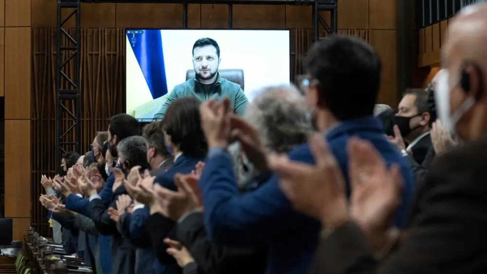 ‘Please Close The Sky’: Zelensky Asks Justin Trudeau To ‘Imagine Someone Taking Down Your Canadian Flags In Montreal’