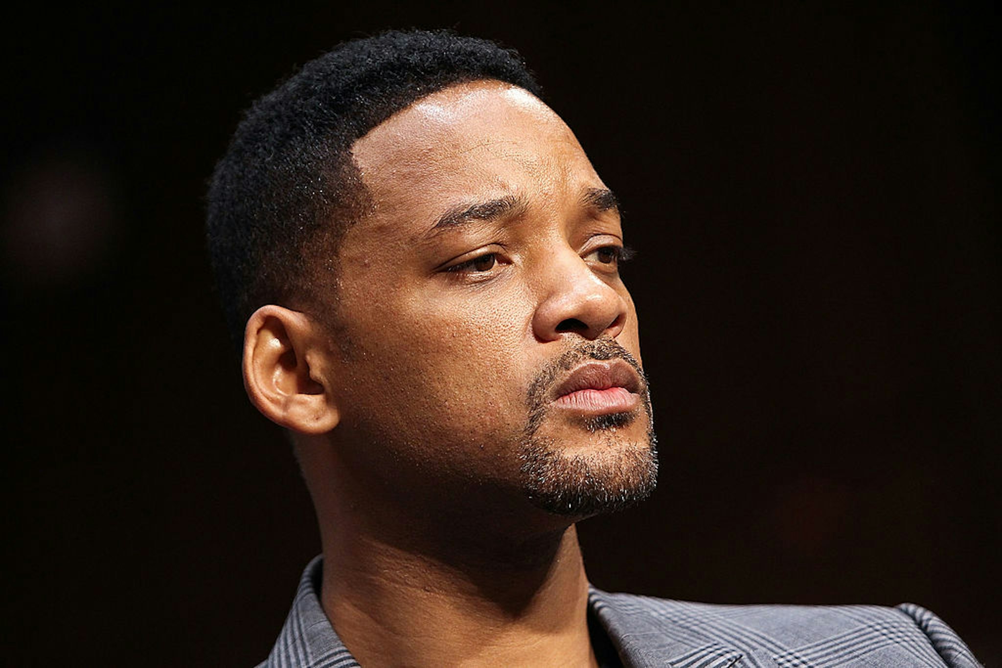 WASHINGTON, DC - JULY 17: Actor Will Smith listens to testimony at the "The Next Ten Years In The Fight Against Human Trafficking: Attacking The Problem With The Right Tools" Committee Hearing at the Hart Senate Office Building on July 17, 2012 in Washington, DC. (Photo by Paul Morigi/WireImage)