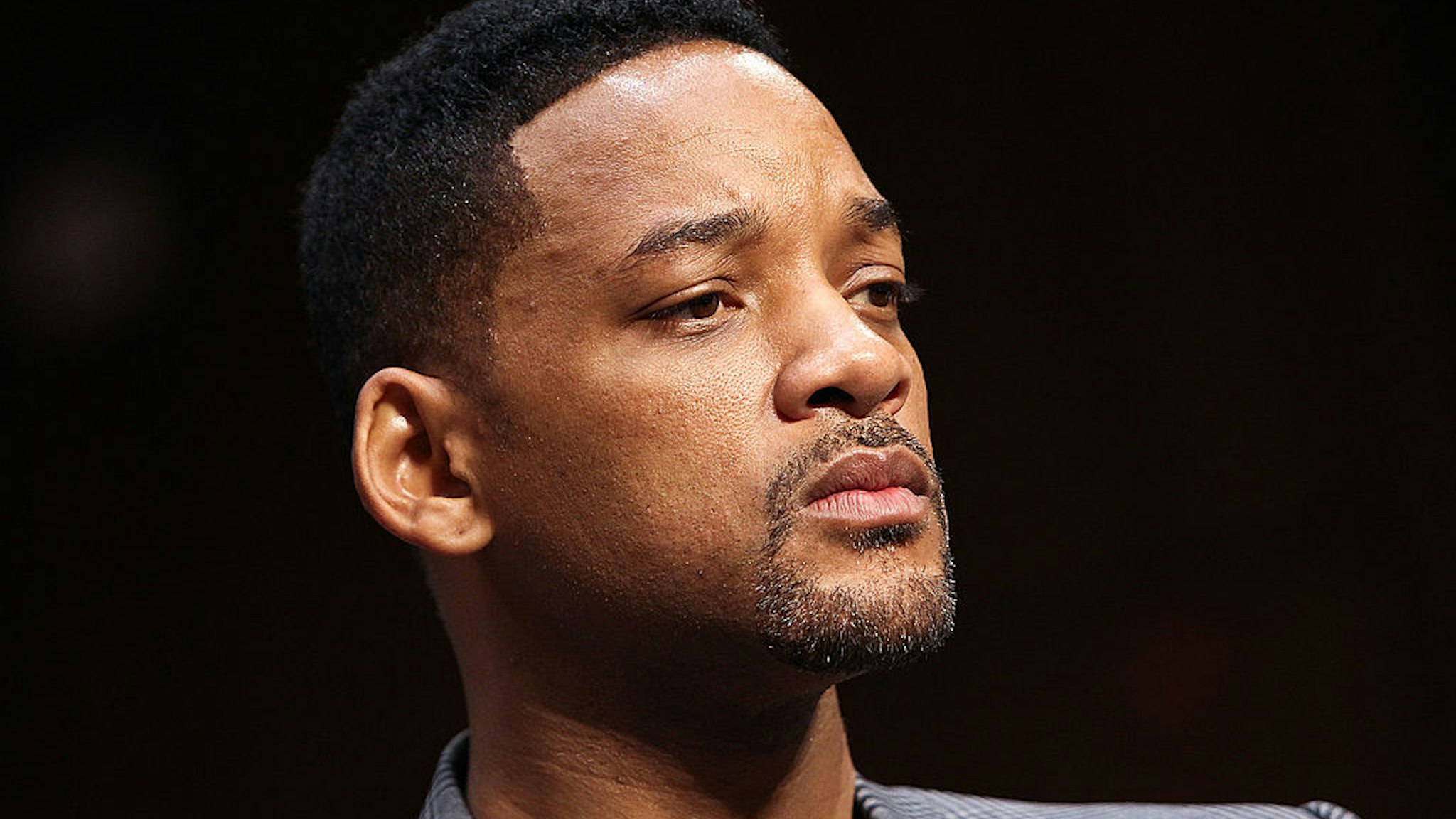 WASHINGTON, DC - JULY 17: Actor Will Smith listens to testimony at the "The Next Ten Years In The Fight Against Human Trafficking: Attacking The Problem With The Right Tools" Committee Hearing at the Hart Senate Office Building on July 17, 2012 in Washington, DC. (Photo by Paul Morigi/WireImage)