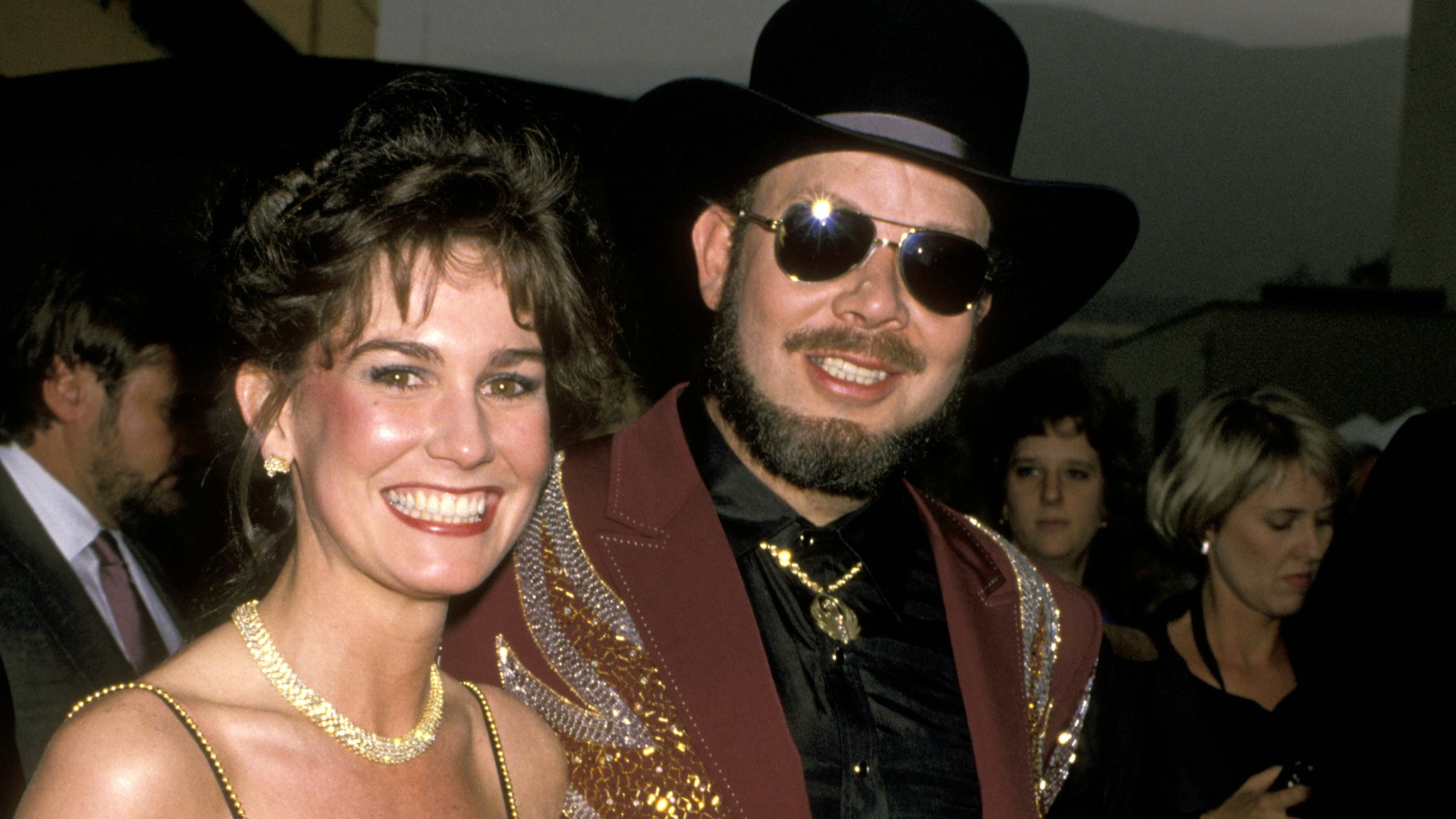 Hank Williams Jr. and Wife Mary Jane Thomas during 24th Annual Academy of Country Music Awards at Disney Studio in Los Angeles, California, United States.