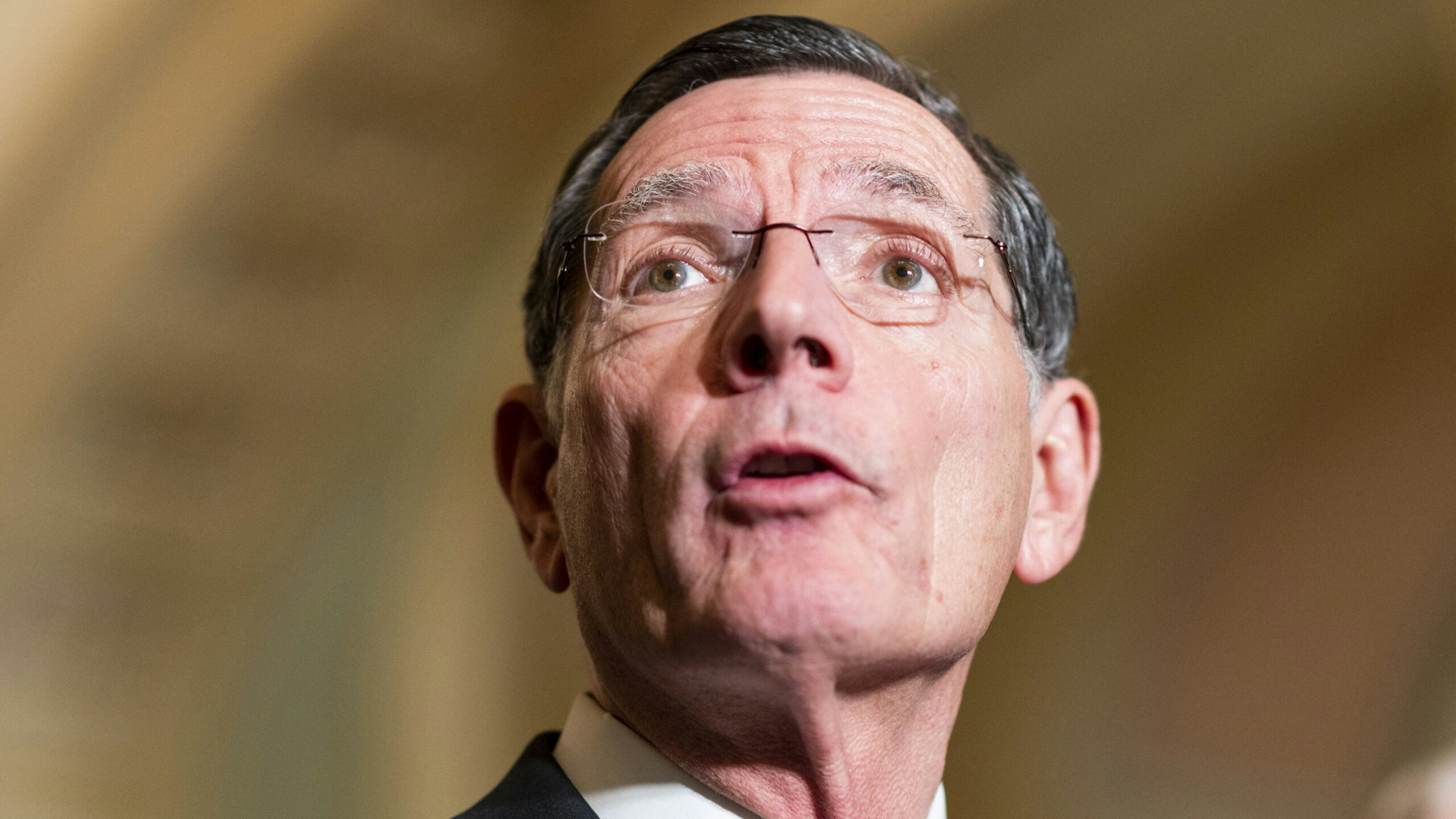UNITED STATES - NOVEMBER 30: Sen. John Barrasso, R-Wyo., speaks during the Senate Republicans news conference in the Capitol on Tuesday, Nov. 30, 2021.