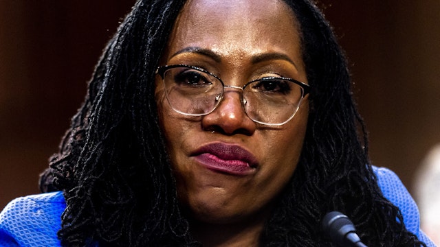 Ketanji Brown Jackson, associate justice of the U.S. Supreme Court nominee for U.S. President Joe Biden, during a Senate Judiciary Committee confirmation hearing in Washington, D.C., U.S., on Wednesday, March 23, 2022. Jackson held her own against a barrage of Republican attacks centering on crime and race, inching closer to becoming the first Black woman on the Supreme Court in a marathon day of testimony before a Senate panel yesterday.