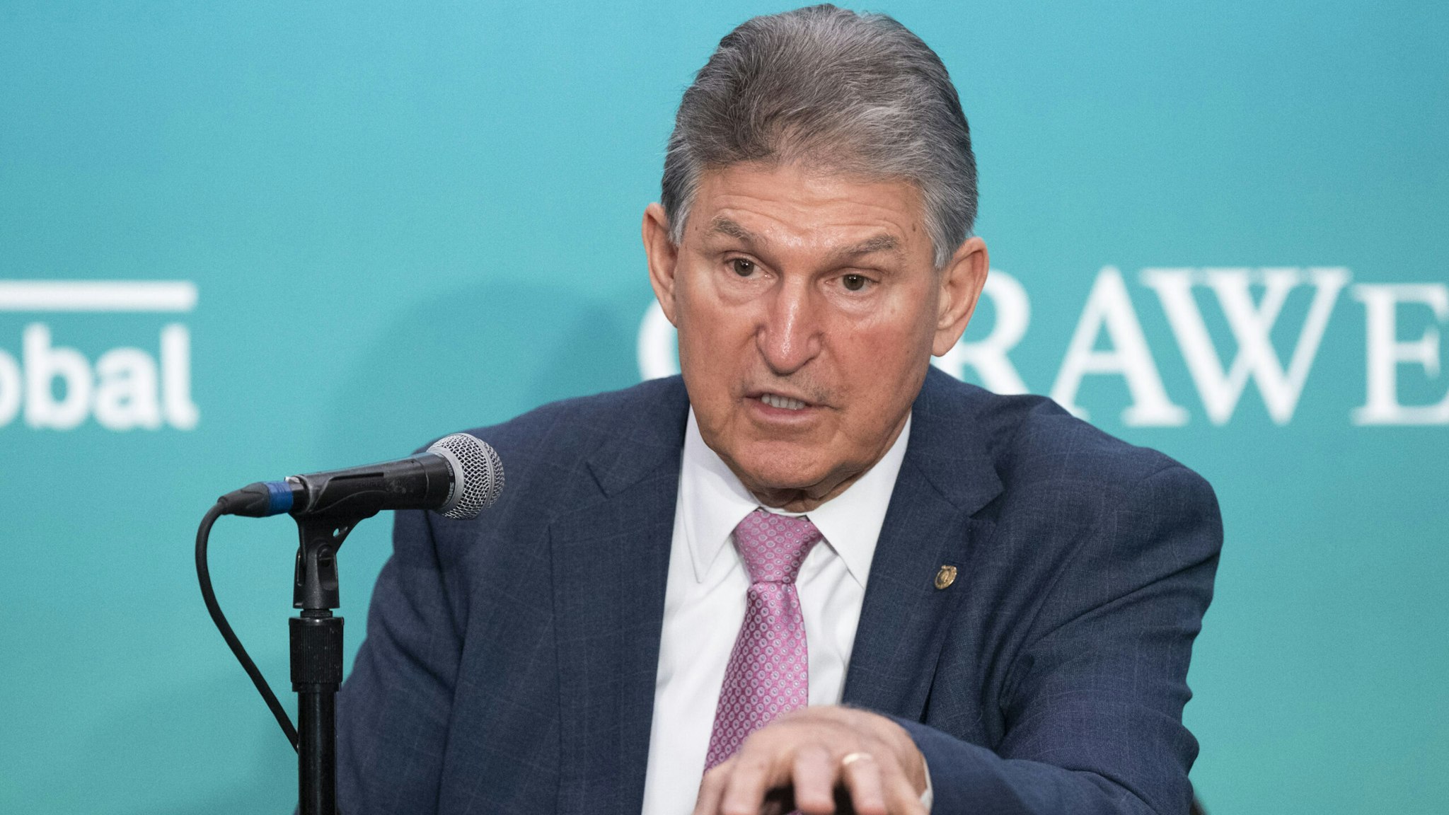 Senator Joe Manchin, a Democrat from West Virginia and chairman of the Senate Energy and Natural Resources Committee, speaks during a news conference at the 2022 CERAWeek by S&amp;P Global conference in Houston, Texas, U.S., on Friday, March 11, 2022. CERAWeek returned in-person to Houston celebrating its 40th anniversary with the theme "Pace of Change: Energy, Climate, and Innovation."