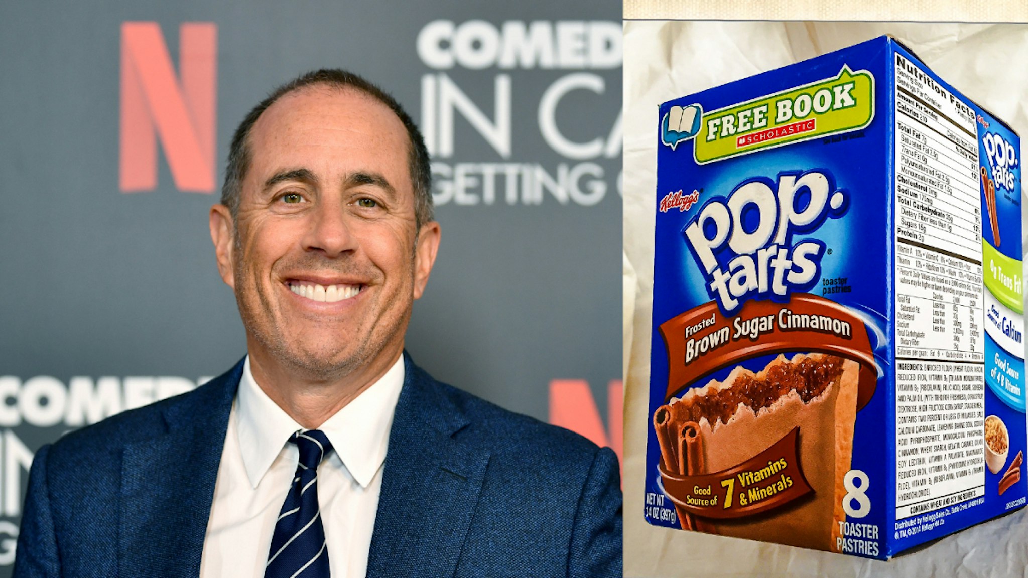 Santa Monica, April 9, 2015. A box of Kellogg brown sugar pop tarts. BEVERLY HILLS, CALIFORNIA - JULY 17: Jerry Seinfeld attends the LA Tastemaker event for Comedians in Cars at The Paley Center for Media on July 17, 2019 in Beverly Hills City.