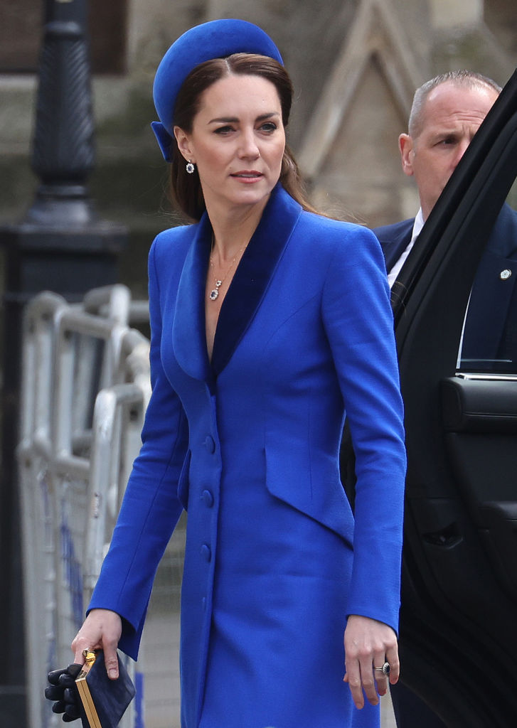 Kate Middleton Wows In Royal Blue Coat Dress And Hat Combo In London ...