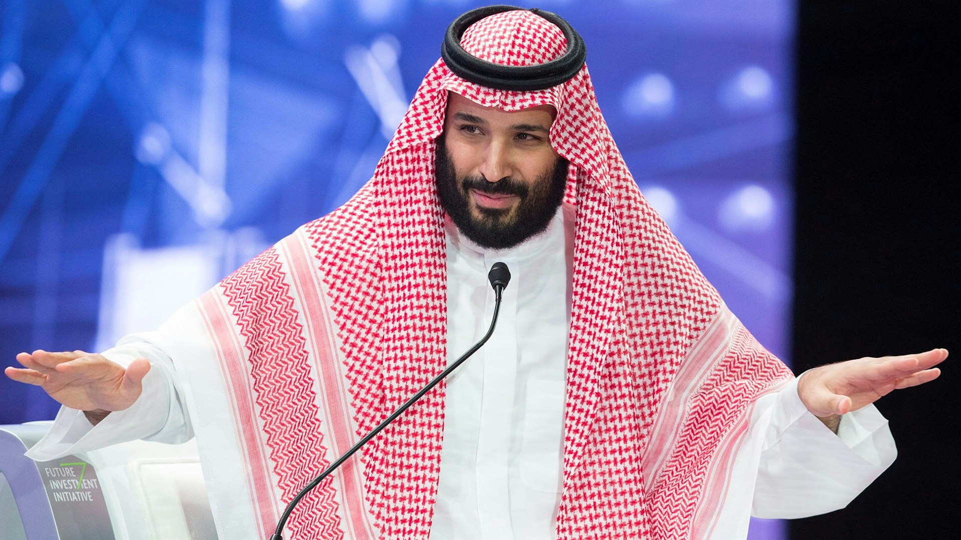 RIYADH, SAUDI ARABIA - OCTOBER 24: (----EDITORIAL USE ONLY MANDATORY CREDIT - "BANDAR ALGALOUD / SAUDI KINGDOM COUNCIL / HANDOUT" - NO MARKETING NO ADVERTISING CAMPAIGNS - DISTRIBUTED AS A SERVICE TO CLIENTS----) Crown Prince of Saudi Arabia Mohammad bin Salman speaks during the second day of 'The Future Investment Initiative also known as an annual investment forum "Davos in the Desert" on October 24, 2018 in Riyadh, Saudi Arabia.