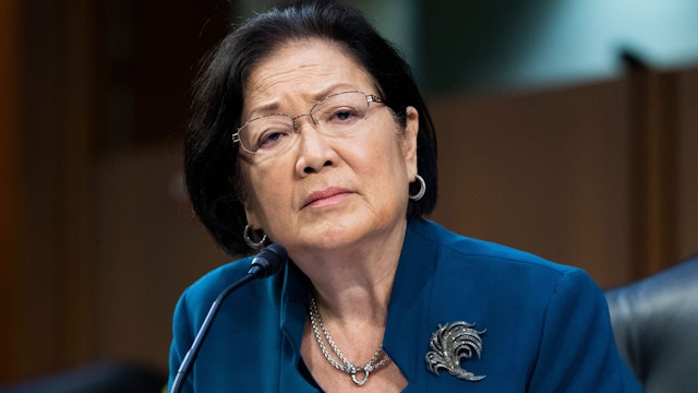 Sen. Mazie Hirono, D-Hawaii, speaks during the Senate Judiciary Committee hearing to examine Texas' abortion law, on Capitol Hill in Washington, DC, September 29, 2021.