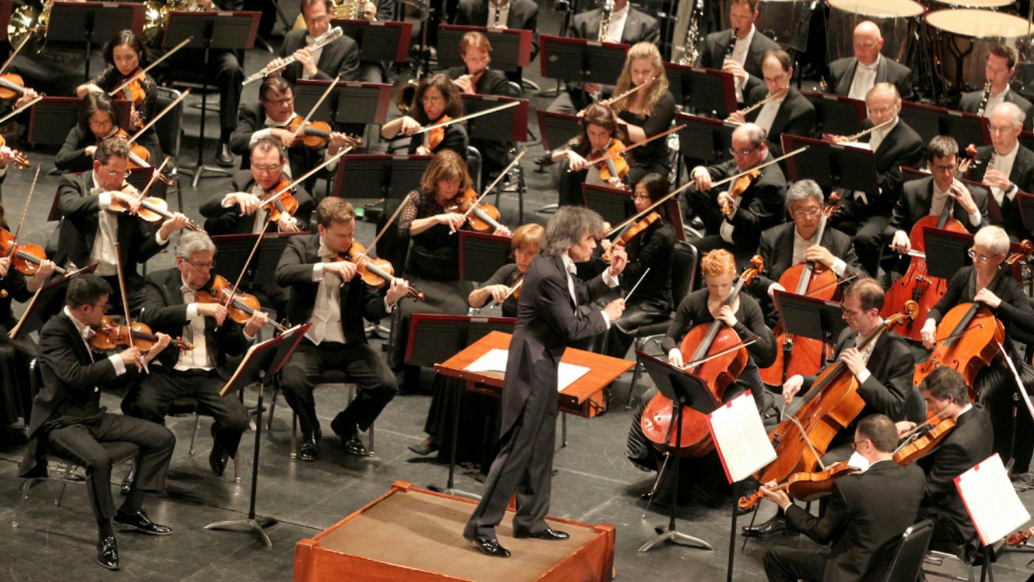 Kent Nagano, music director and conductor, leads the Montreal Symphony Orchestra in a performance at Zellerbach Hall at UC Berkeley in Berkeley, Calif., on Saturday, March 26, 2016.
