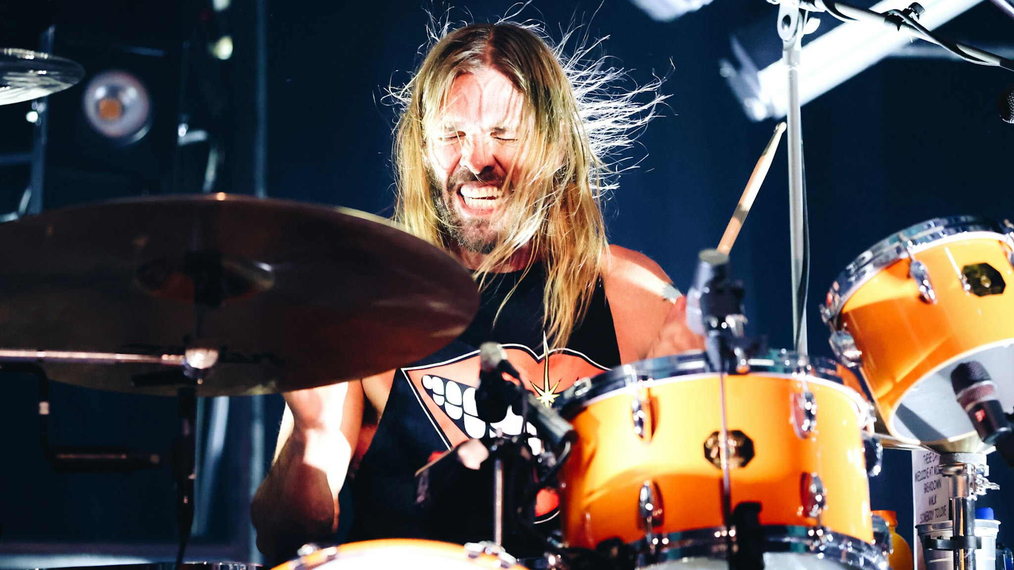 HOLLYWOOD, CALIFORNIA - FEBRUARY 16: Taylor Hawkins of Foo Fighters performs onstage at the after party for the Los Angeles premiere of "Studio 666" at the Fonda Theatre on February 16, 2022 in Hollywood, California.