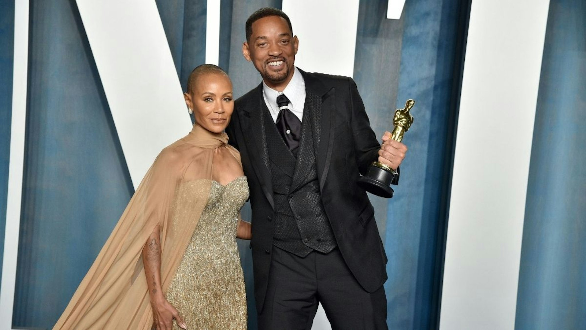 Will Smith and Jada Pinkett Smith attend the 2022 Vanity Fair Oscar Party hosted by Radhika Jones at Wallis Annenberg Center for the Performing Arts on March 27, 2022 in Beverly Hills, California.