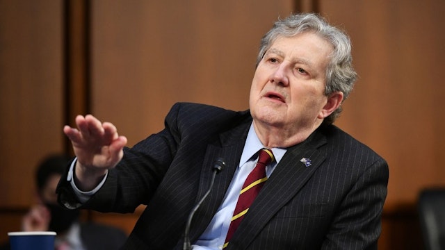 Senator John Kennedy, a Republican from Louisiana, speaks during a Senate Judiciary Committee hearing in Washington, D.C., U.S., on Tuesday, March 2, 2021.