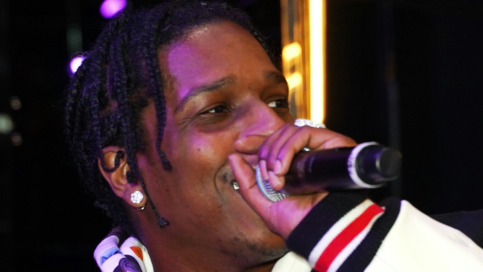 : A$AP Rocky performs onstage during the Bilt Rewards x Wells Fargo Launch Party at SUMMIT at One Vanderbilt on March 28, 2022 in New York City.