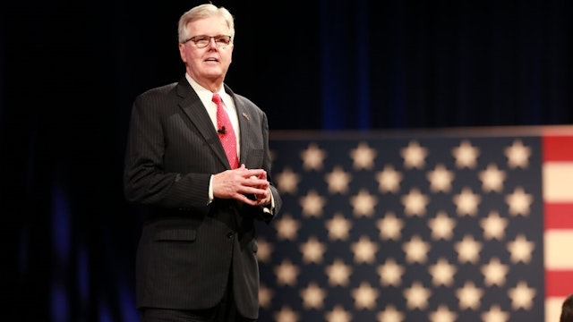 Dan Patrick, Texas' Lieutenant Governor, speaks during the Conservative Political Action Conference (CPAC) in Dallas, Texas, U.S., on Friday, July 9, 2021.