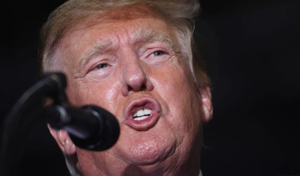 WASHINGTON, MICHIGAN - APRIL 02: Former President Donald Trump speaks at a rally on April 02, 2022 near Washington, Michigan. Trump is in Michigan to promote his America First agenda and voice his support for several Michigan Republican candidates. (Photo by Scott Olson/Getty Images)