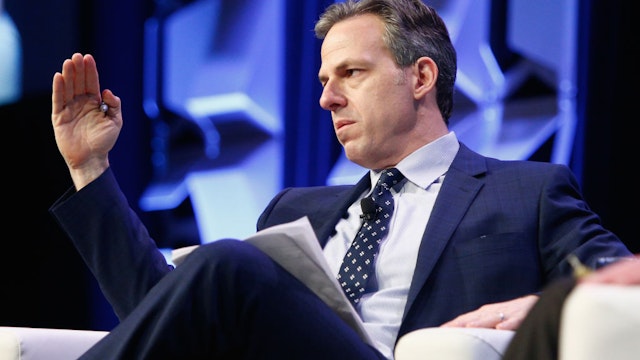 AUSTIN, TX - MARCH 09: CNN's Jake Tapper speaks onstage at CNN's Jake Tapper in conversation with Bernie Sanders during SXSW at Austin Convention Center on March 9, 2018 in Austin, Texas. (Photo by Steve Rogers Photography/Getty Images for SXSW)