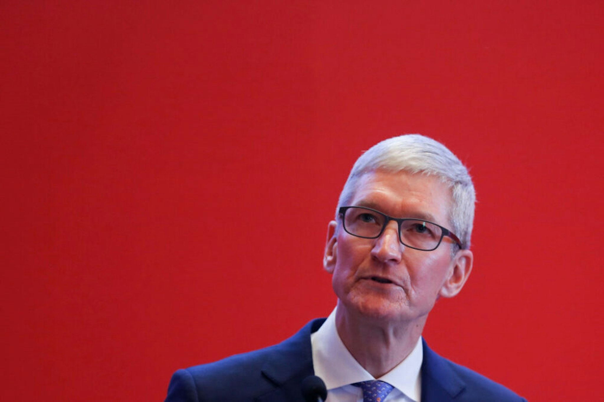 BEIJING, CHINA - MARCH 24: Apple Inc. CEO Tim Cook attends China Development Forum (CDF) 2018 at the Diaoyutai State Guesthouse on March 24, 2018 in Beijing, China. China Development Forum (CDF) 2018 is hosted by the Development Research Center of the State Council of China on March 24-26 in Beijing.