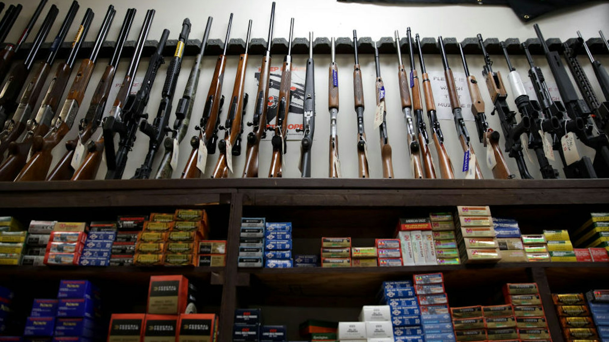 WASHINGTON, USA - MARCH 17: Weapons on display at a gun shop in Washington, DC, United States as gun and ammunition sales in the U.S. have skyrocketed as the coronavirus (COVID-19) pandemic spread across the country.