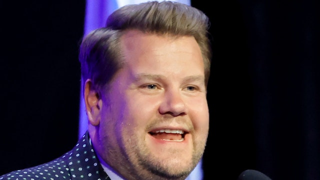 James Corden speaks onstage during the Simon Wiesenthal Center National Tribute Dinner at The Beverly Hilton on April 27, 2022 in Beverly Hills, California.