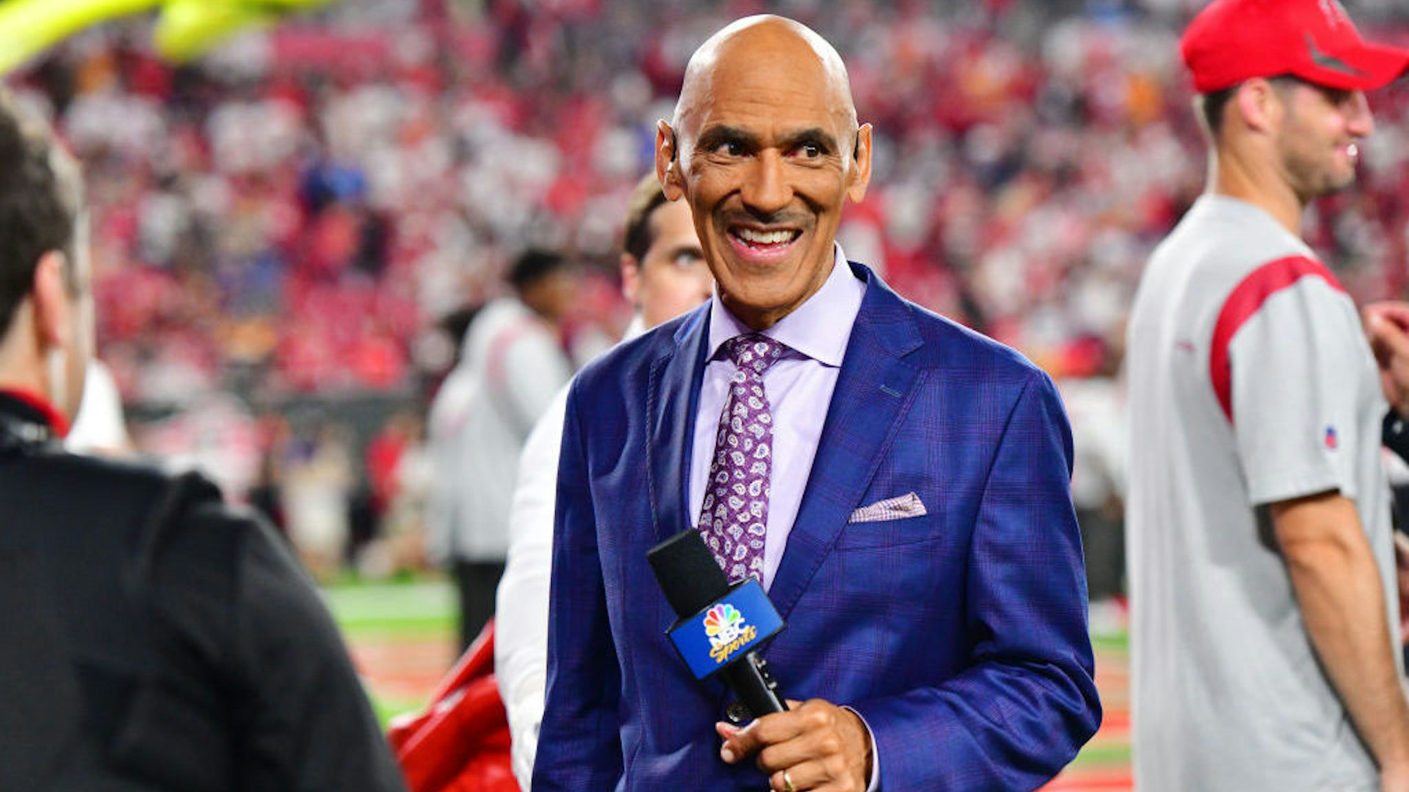 TAMPA, FLORIDA - SEPTEMBER 09: Tony Dungy looks on prior to a game between the Tampa Bay Buccaneers and the Dallas Cowboys at Raymond James Stadium on September 09, 2021 in Tampa, Florida. (Photo by Julio Aguilar/Getty Images)