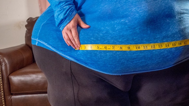 Bobbi-Jo's waistline measures in at an incredible 95 inches on May 6, 2017, in York, Pennsylvania.