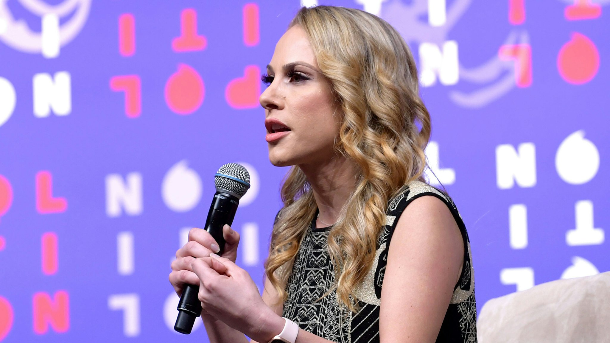 NASHVILLE, TENNESSEE - OCTOBER 26: Ana Kasparian speaks onstage during the 2019 Politicon at Music City Center on October 26, 2019 in Nashville, Tennessee.