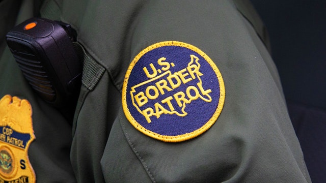 TOPSHOT - This photo shows a US Border Patrol patch on a border agent's uniform in McAllen, Texas, on January 15, 2019.