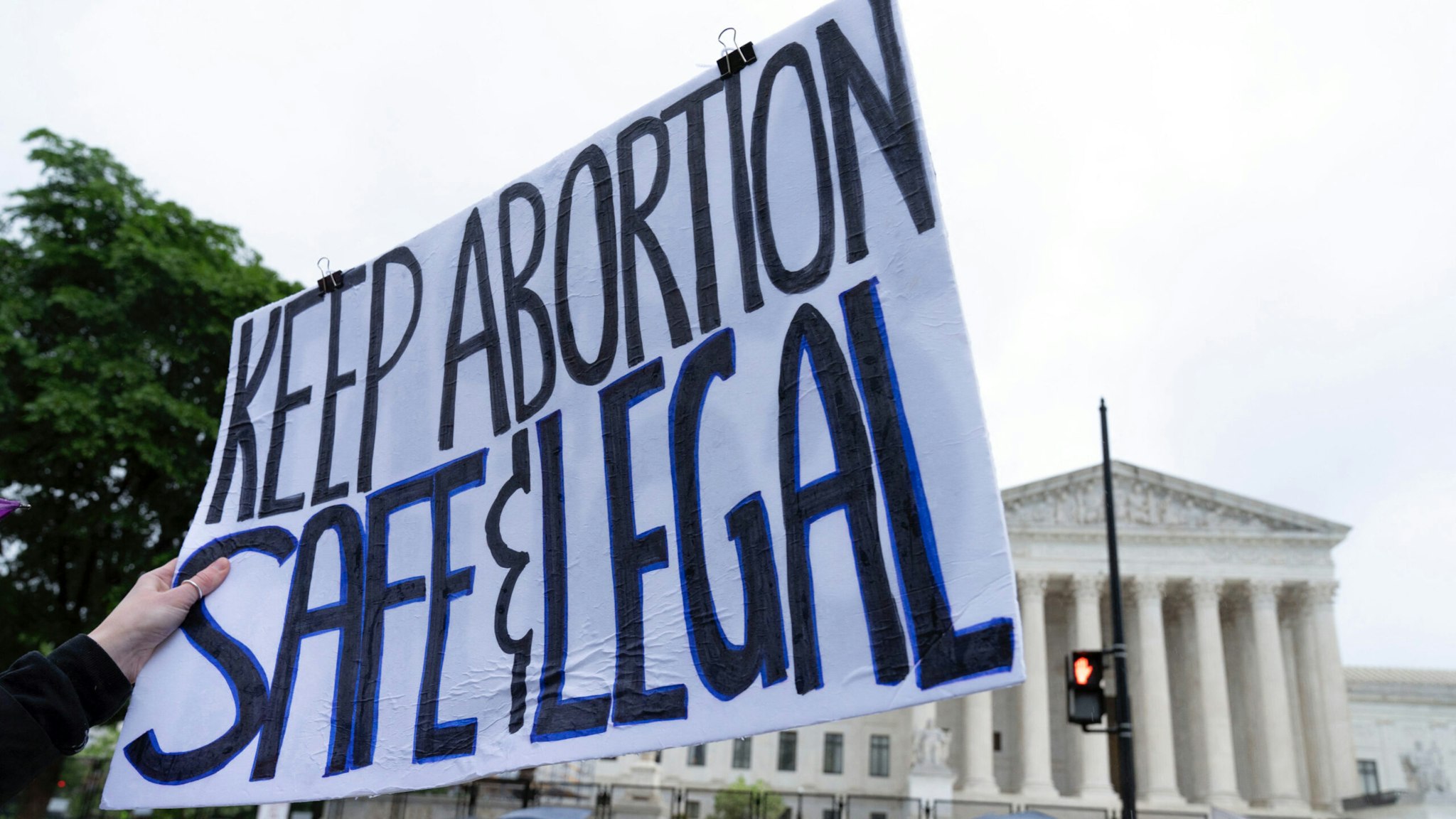Pro-abortion demonstrators rally for abortion rights in front of the US Supreme Court in Washington, DC, on May 7, 2022.