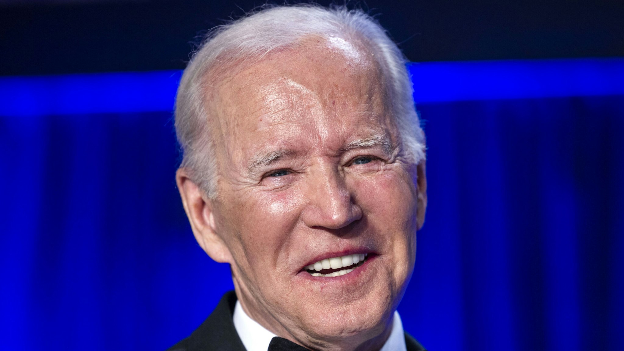 U.S. President Joe Biden attends the White House Correspondents' Association (WHCA) dinner in Washington, D.C., U.S., on Saturday, April 30, 2022. The annual dinner raises money for WHCA scholarships and honors the recipients of the organization's journalism awards.