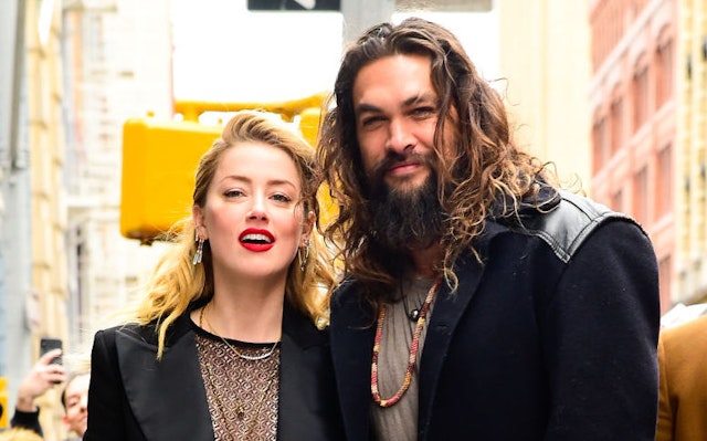Amber Heard and Jason Momoa are seen on December 3, 2018 in New York City.