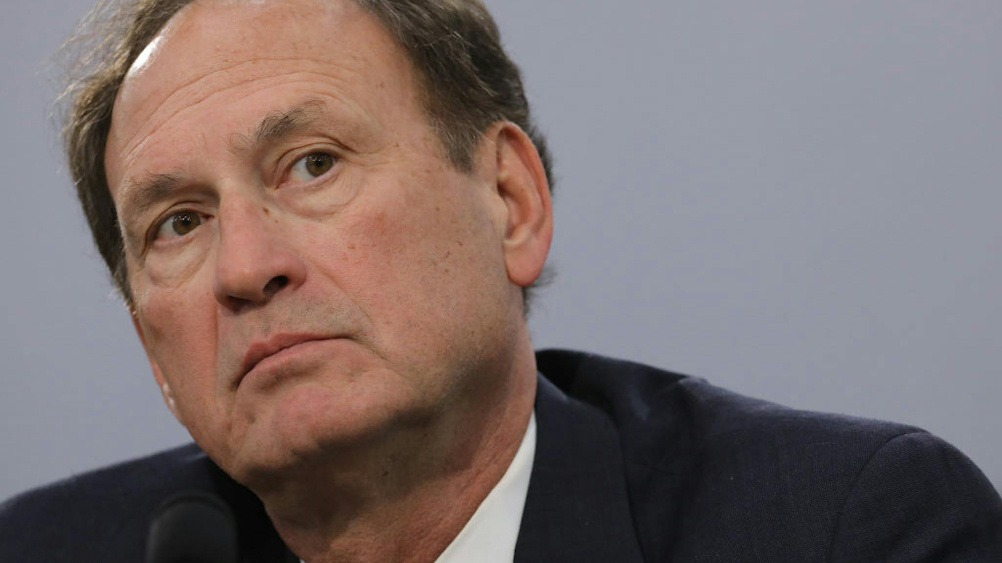 Supreme Court Justices Samuel Alito And Elena Kagan Testify Before The House Appropriations Committee WASHINGTON, DC - MARCH 07: U.S. Supreme Court Associate Justice Samuel Alito testifies about the court's budget during a hearing of the House Appropriations Committee's Financial Services and General Government Subcommittee March 07, 2019 in Washington, DC. Members of the subcommittee asked the justices about court security, televising oral arguments and codes of ethics for the court. (Photo by Chip Somodevilla/Getty Images)