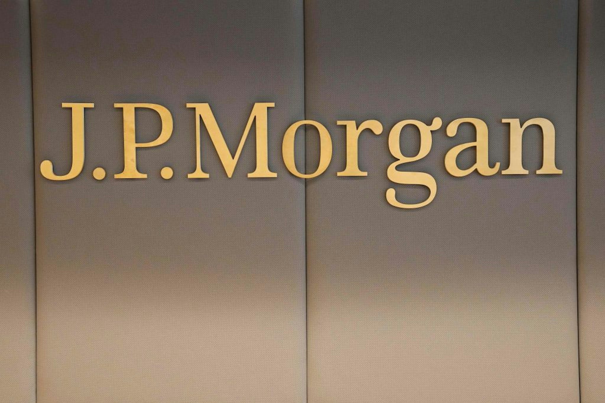 The logo of JP Morgan bank is pictured at the new French headquarters of the bank on June 29, 2021 in Paris