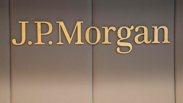 The logo of JP Morgan bank is pictured at the new French headquarters of the bank on June 29, 2021 in Paris