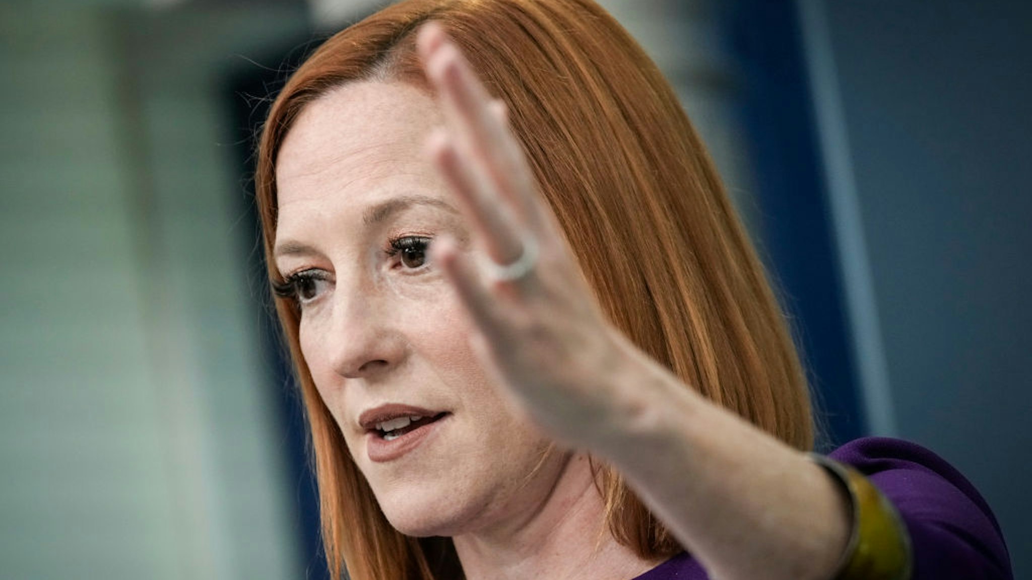 WASHINGTON, DC - MAY 10: White House Press Secretary Jen Psaki speaks during the daily press briefing at the White House on May 10, 2022 in Washington, DC. Earlier in the day, President Joe Biden delivered remarks on inflation and met with Italian Prime Minister Mario Draghi. (Photo by Drew Angerer/Getty Images)
