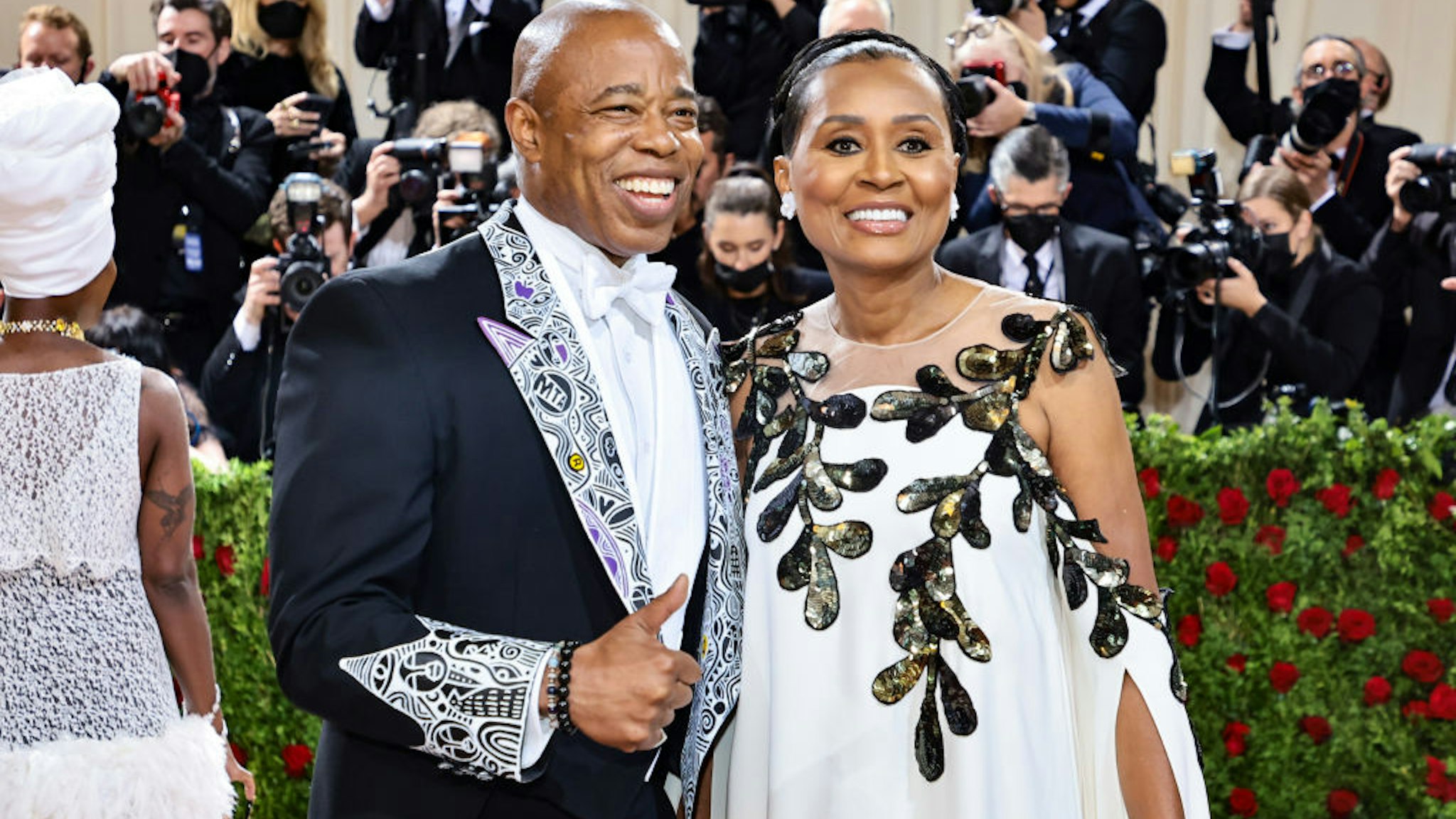 NEW YORK, NEW YORK - MAY 02: (L-R) New York City Mayor Eric Adams and Tracey Collins attend The 2022 Met Gala Celebrating "In America: An Anthology of Fashion" at The Metropolitan Museum of Art on May 02, 2022 in New York City. (Photo by Jamie McCarthy/Getty Images)